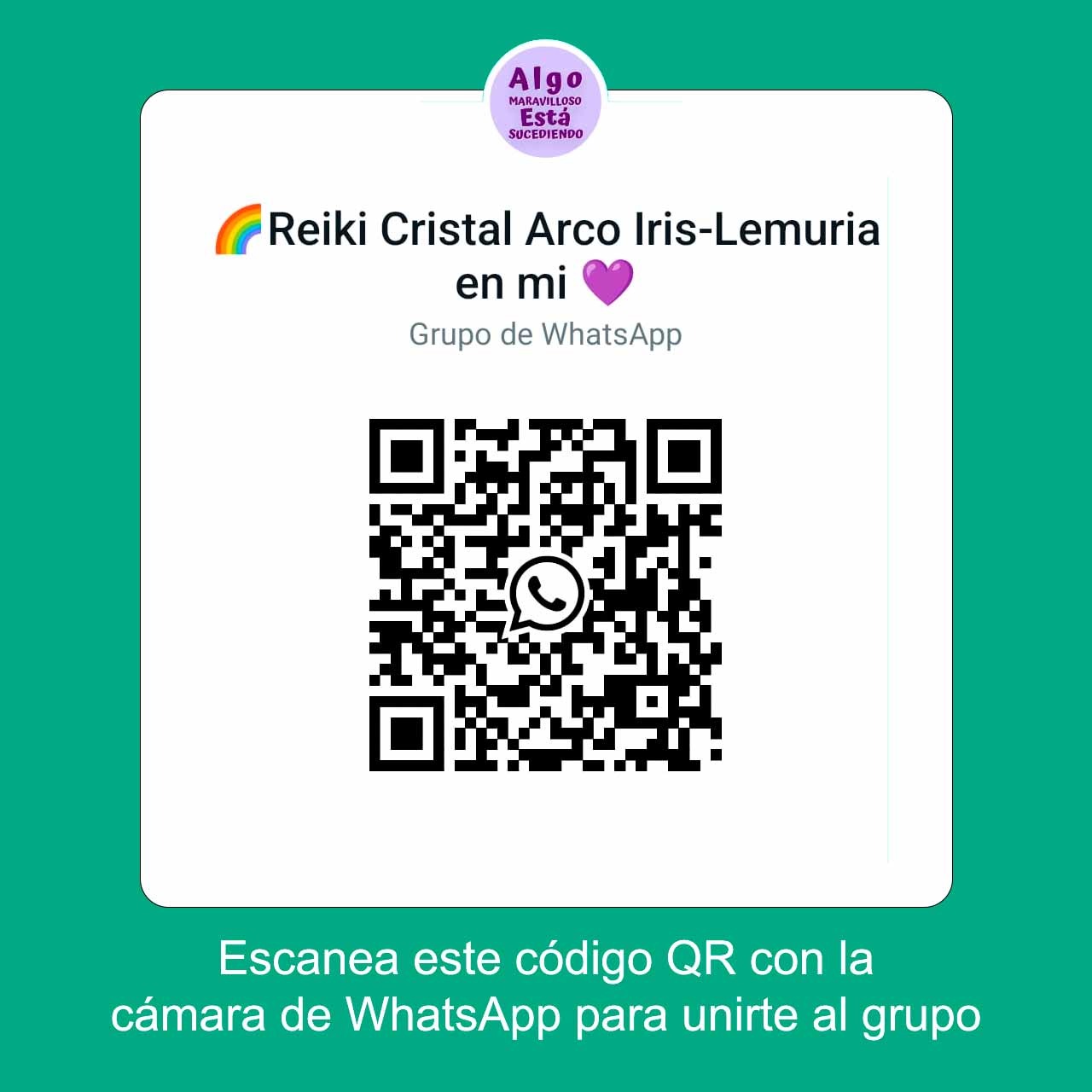 Grupo WhatsApp Reiki Cristal Arco Iris creado por Lic. Natalia Prioletta