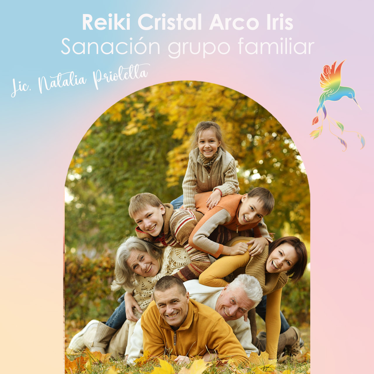 Reiki Cristal Arco Iris Sanación grupo familiar